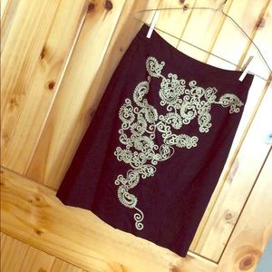 Anthropologie Embellished Pencil Skirt